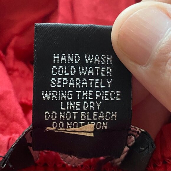 Y2K NU Look Dress Medium Babydoll Crochet Smocking Tiered Broomstick Festival - Picture 9 of 14